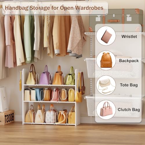 3-Tier Purse Organizer for Closet, Purse Rack Stand - Image 3