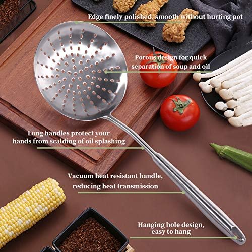 Skimmer Slotted Spoon, Newness 304 Stainless Steel Slotted Spoon - Image 4