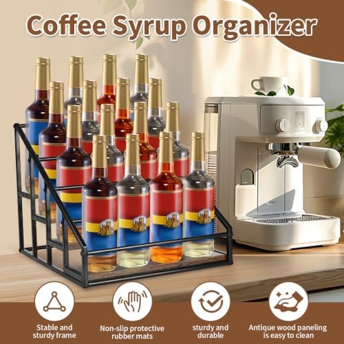 YQBRAO 2-Pack 4-Tier Coffee Syrup Organizer, 32-Bottle Total - Image 2