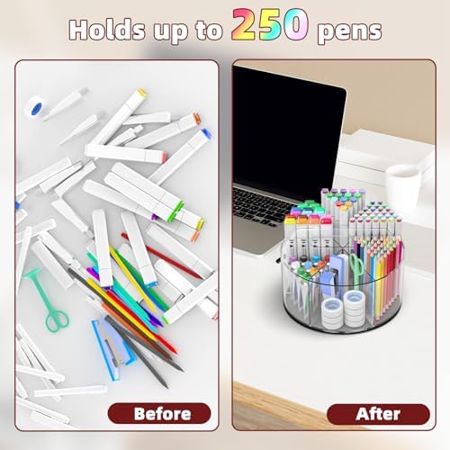 Absonic 250pcs Acrylic Pencil Holder Marker Organizer, Back to School - Image 3