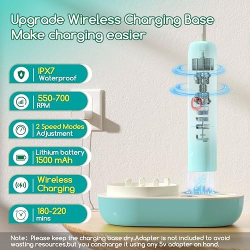 Electric Bottle Brush Cleaner, Wireless Charging Electric Baby Bottle Brush - Image 2