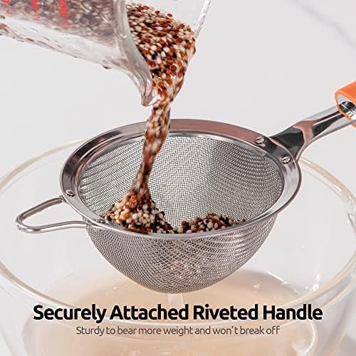 18/8 Stainless Steel Mesh Strainer: U-Taste 3.9 Inch Kitchen Fine Mesh Sieve - Image 5