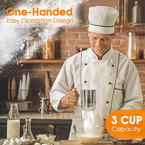 Cook Army Flour Sifter, 3 Cup Stainless Steel, Great Double-layer Baking Sifters - Image 2