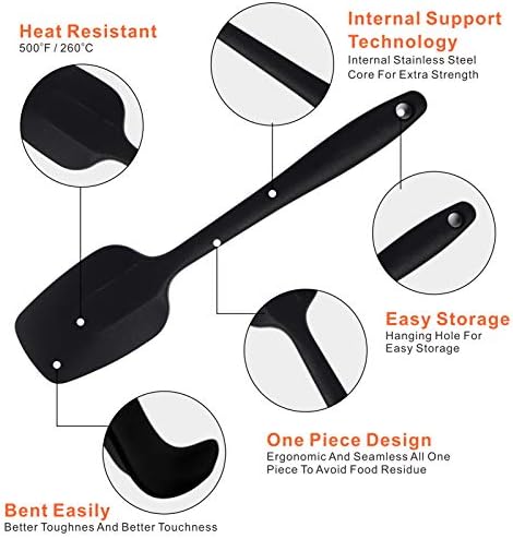 MOACC Silicone Spatulas, 8.2 inch Small Rubber Spoon Spatula Heat Resistant - Image 4