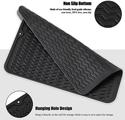 Silicone Dish Drying Mat, Non-Slip Easy Clean Sink Mat - Image 4