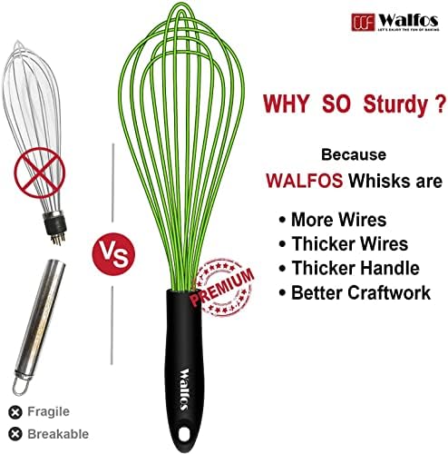 Walfos Silicone Whisk, Rubber Whisks - Image 7