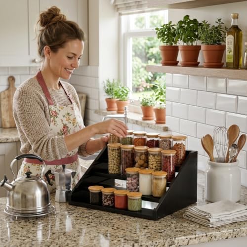Solid Wood Spice Rack Organizer - Image 3