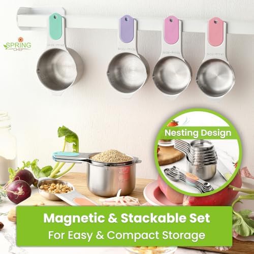 Spring Chef Magnetic Measuring Cups & Spoons Set of 15 w/Levelers - Image 4