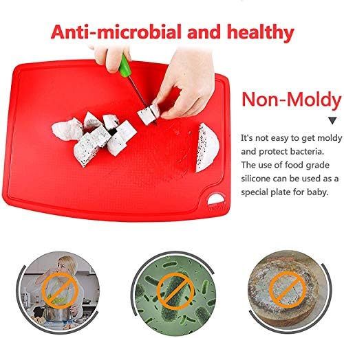 Liflicon Silicone Thick Cutting Boards Mats Set of 3pcs Foldable & Flexible - Image 4