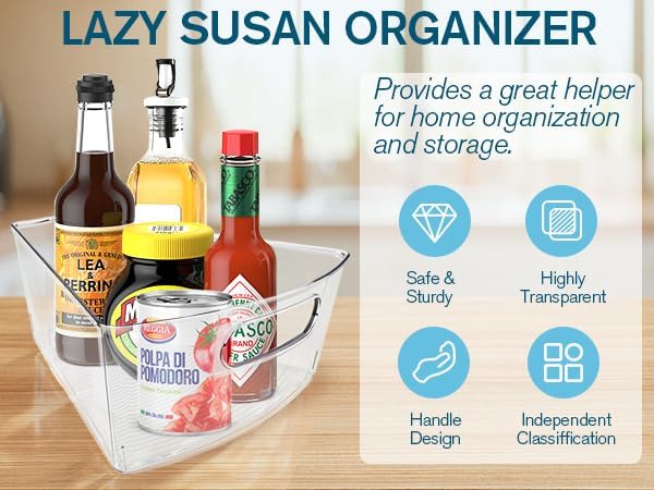 Lazy Susan Organizer for 26''-27'' Diameter Clear Corner Cabinet Storage Bins - Image 4