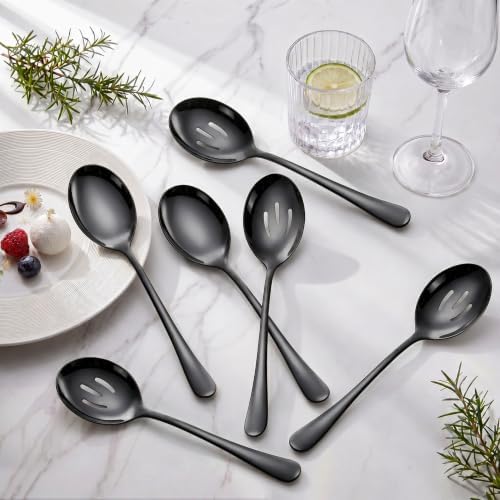 LIANYU 6-Piece Large Serving Spoon Set, Stainless Steel Serving Utensil Set - Image 7