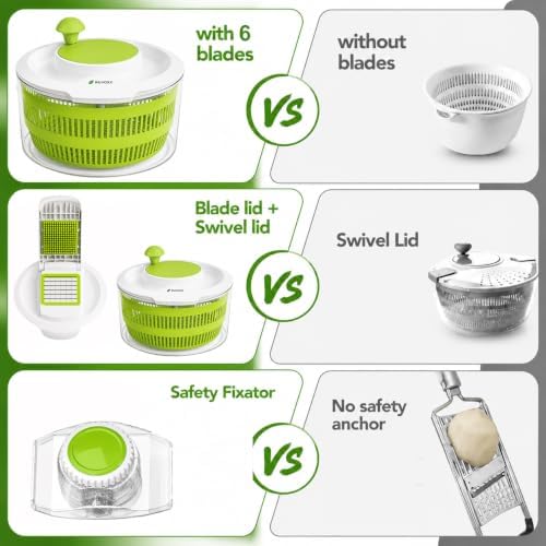 Large Salad Spinner with Slicer - Image 6
