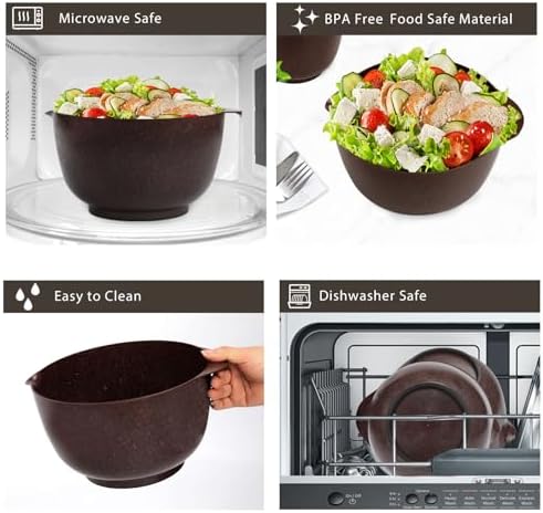 BoxedHome 4.5 Quart Large Plastic Mixing Bowls, Microwave Safe Mixing Bowl Set - Image 5