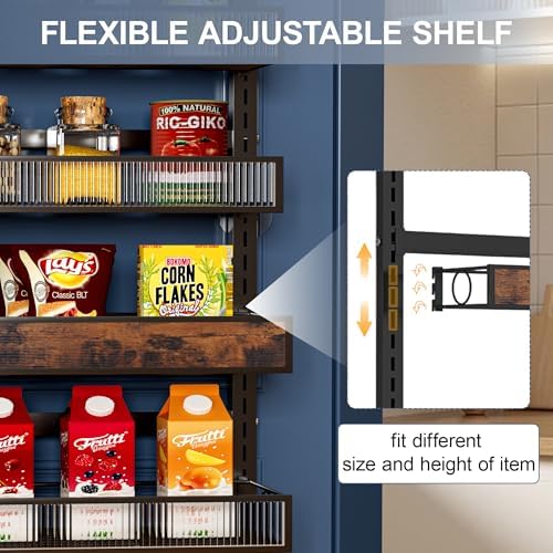 8 Tier Pantry Door Organizer Spice Rack, 2-IN-1 Wall Mount or Hanging Over Door - Image 3
