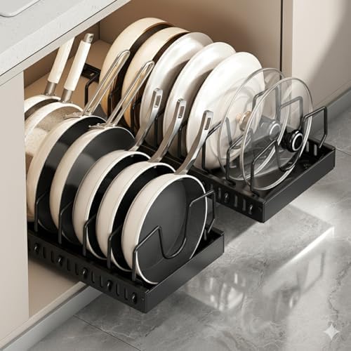 pots and pans organizer under cabinet, pot lid organizers inside cabinet holders by Unknown