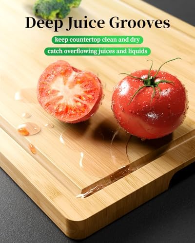 Kitsure Bamboo Cutting Board for Chopping & Serving - Image 4
