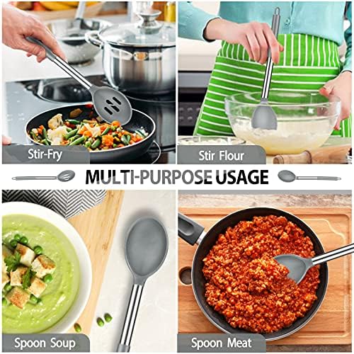 Pack of 2 Large Silicone Cooking Spoons, BPA Free Kitchen Scoops - Image 4
