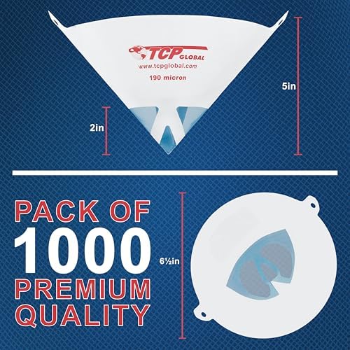 TCP Global - 190 Micron Filter Tips Ultra-Fine Paint Strainer, Case of 1000 - Image 2