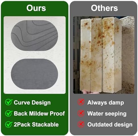24"x16" Large Stone Drying Mat, Oval Diatomaceous Earth Dish Mat - Image 5