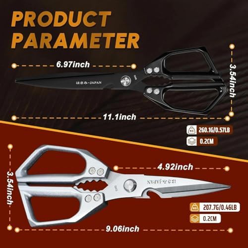 Huusk Kitchen Shears Set, Japanese Stainless Steel Scissors - Image 6