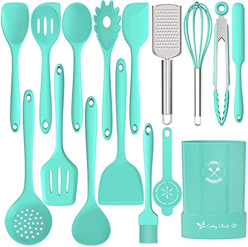 Silicone Kitchen Utensils Set, 16-Piece Silicone Cooking Utensils by Deedro by Deedro