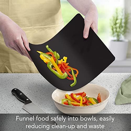 Cut N' Funnel Black Flexible Plastic Cutting Board Mat 2 Pack, Made in the USA - Image 2