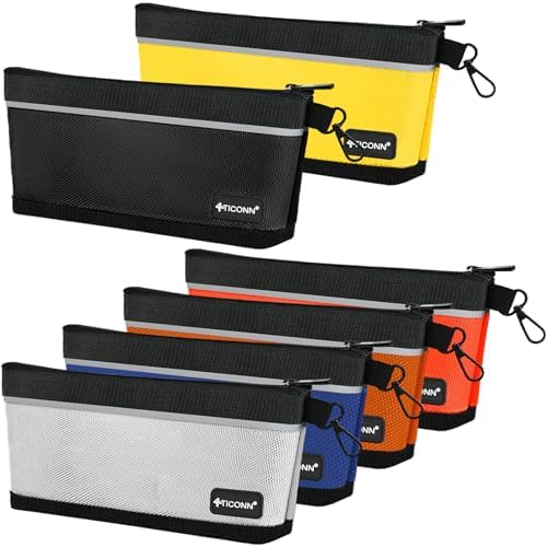 TICONN 6PK Tool Pouches with Zipper, Waterproof 1680D Oxford Small Tool Bag by TICONN