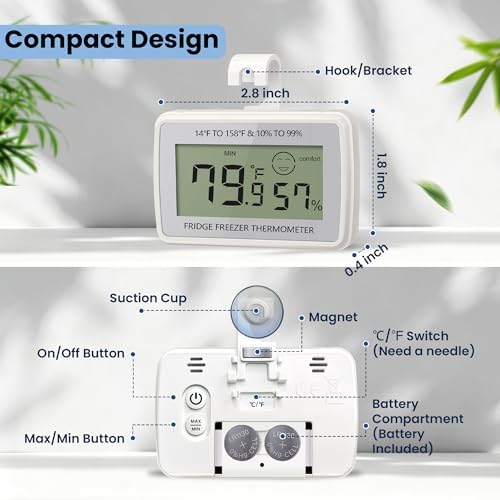2 Pack Digital Hygrometer Indoor Thermometer Humidity Monitor - Image 6