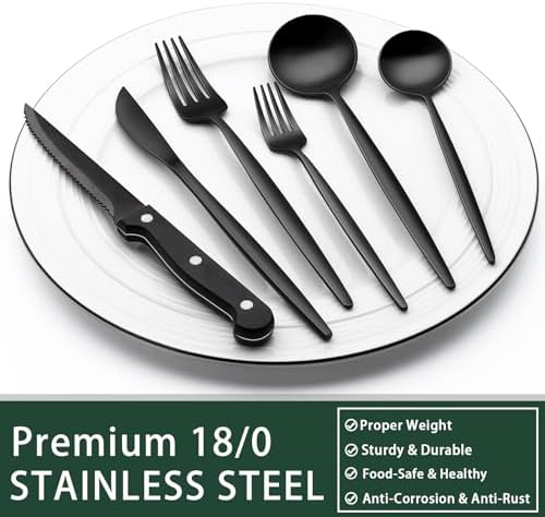 EWFEN 24-Piece Black Silverware Set - Image 5
