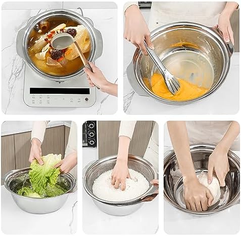 Paoli 304 Stainless Steel Fine Mesh Colander Set, 2QT Large Capacity Strainer - Image 4
