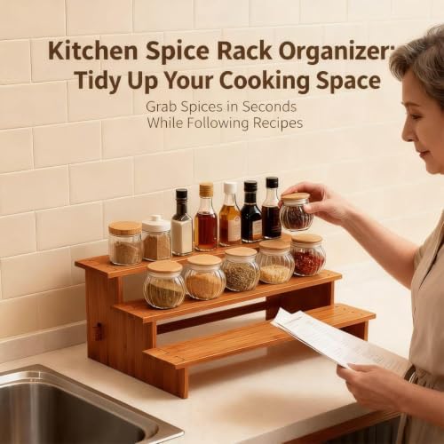 JinDoWin Spice Rack Organizer for Cabinets, Countertop & Pantries - Image 5