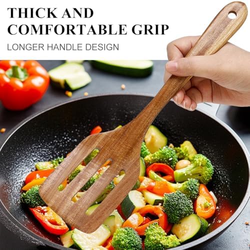 2Pcs Non Toxic Acacia Wood Spatula - Image 3