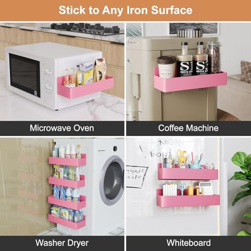 Mystozer Magnetic Spice Rack for Refrigerator Pink, 4 Pack - Image 6