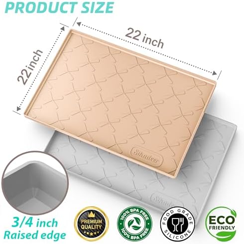 SIKADEER Waterproof Under Sink Mat 22" x 22" Silicone Mat Cabinet Protector - Image 3