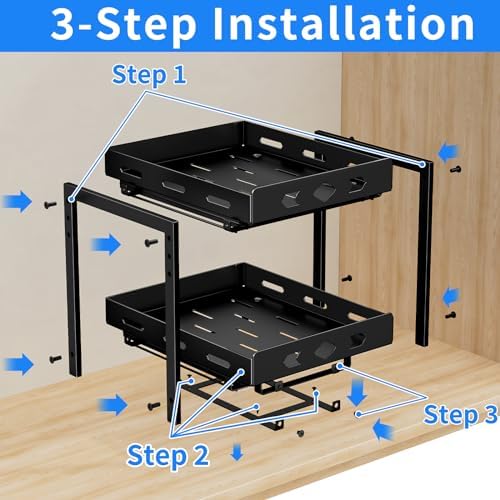 BOIVSHI Pull Out Spice Rack, Save Cabinet Space, 9.7''Wx10.8''Dx9.2''H - Image 5