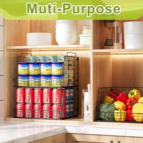 3 Pack XXL Stackable Wire Baskets, Large Storage Bins - Image 4