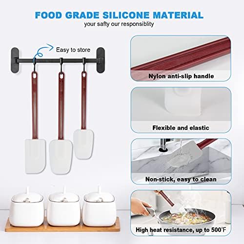 Heat Resistant Silicone Scraper Spoonula Commercial Rubber Spatula - Image 3