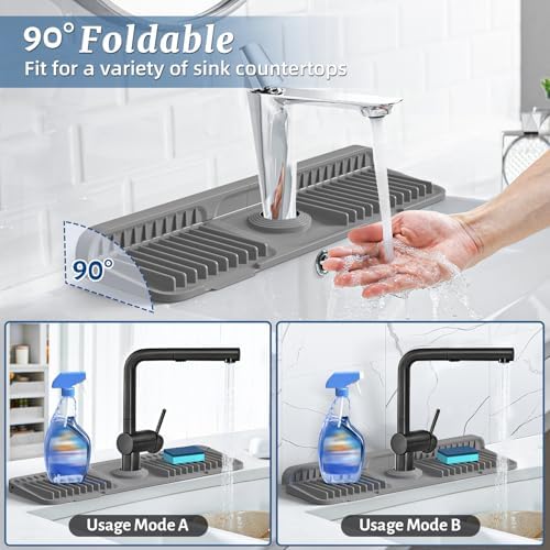 PoYang 17.7 Inch Faucet Mat for Kitchen Sink Splash Guard - Image 2