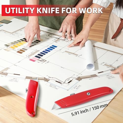 DIYSELF 20 Pack Retractable Box Cutter Knives, Heavy Duty Utility Knives - Image 4