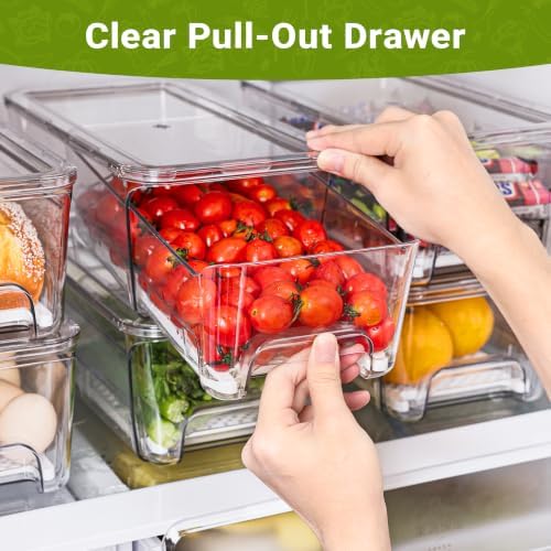 Imncya Easy Access Refrigerator Organizer Bins, 5-Set Fridge Storage Drawer - Image 2