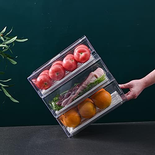Diskary Fridge Organizer, Stackable Refrigerator Organizer Bins, Reusable Food by Diskary