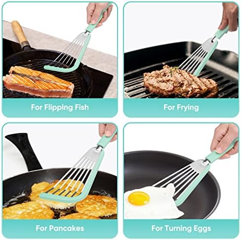 Silicone Fish Spatula for Nonstick Cookware, Thin Slotted Spatulas Turner - Image 3