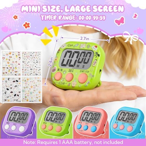24 Pcs Multi-Function Electronic Timer Small Digital Kitchen Timer Digital Timer - Image 2