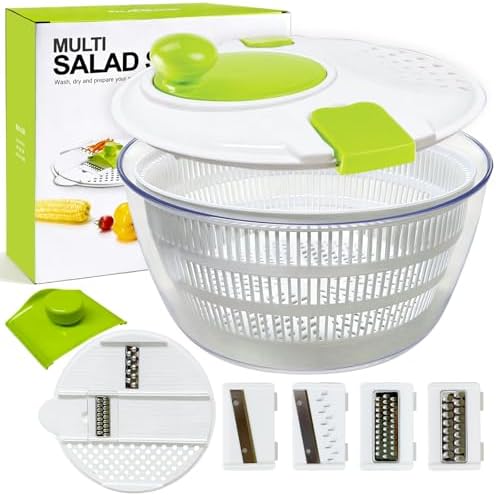 Salad Spinner Large, Vegetables Fruits Wash Bowl, Lettuce Spinner by eutopic