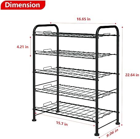 Water Bottle Organizer 5 Tier FreeStanding Water Bottle Storage Rack Metal - Image 3