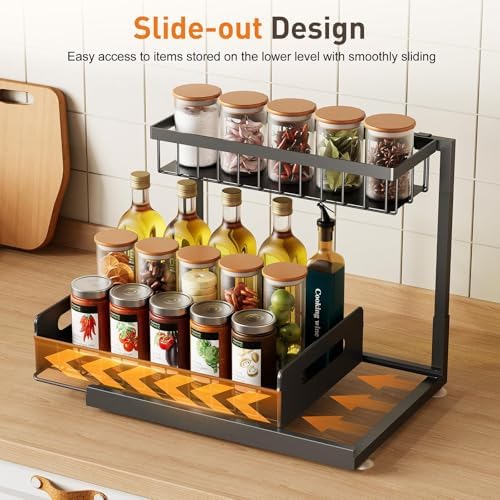 Under Kitchen Sink Organizer, Metal Pull Out Bathroom Organizers and Storage - Image 5