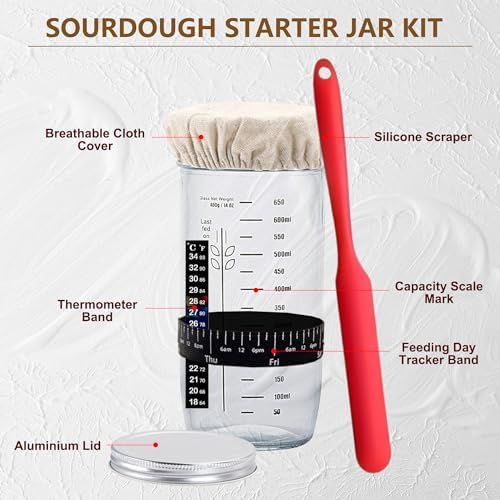 Complete Sourdough Starter Kit, Banneton Bread Proofing Basket - Image 2