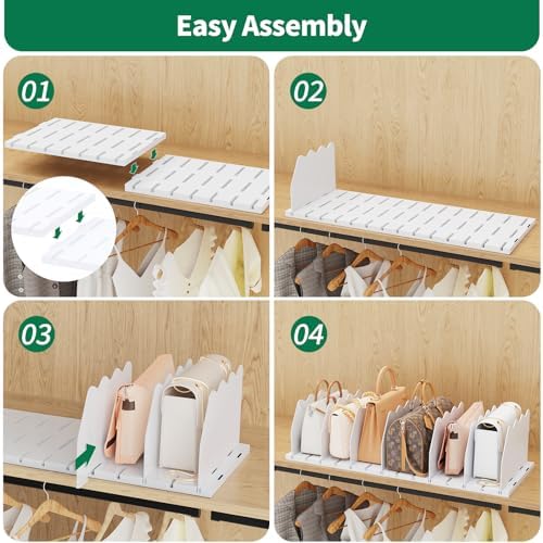 SPACEKEEPER Shelf Divider for Closet, Adjustable Purse Organizers - Image 7