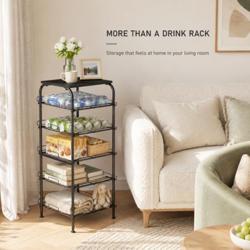 Vrisa 5 Tier Water Bottle Storage Rack Vertical Freestanding Bottled Water - Image 5