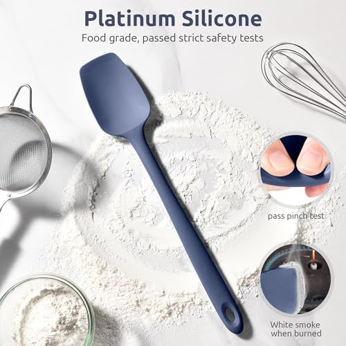 U-Taste 14" Long Silicone Spoonula, 600°F High Temp Spatula, Midnight Blue - Image 3